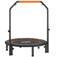 homcom cama elastica plegable o102 cm con mango ajustable marco de acero para entrenamiento piernas cuerpo negro y naranja