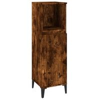 armario de bano  mueble bano madera contrachapada roble ahumado 30x30x100 cm