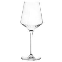 copa de vidrio estriado transparente