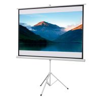 pantalla de proyeccion homcom con tripode pantalla plegable de 84 pulgadas 4k hd proyector de video con altura ajustable ideal para cine en casa peliculas en interioresexteriores