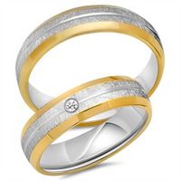 alianzas 18 quilates oro amarillo-blanco con diamante