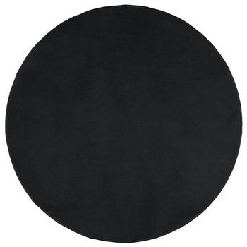 Alfombra De Pelo Corto Oviedo Negro Ø 200 Cm Vidaxl