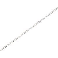 silver 3mm wide fancy link chain - 17in - f8909
