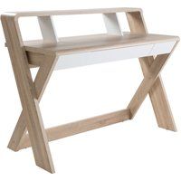 alphason aspen aw2110 desk - light oak  white white