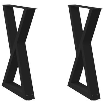 Patas Para Mesa，pierna De Mesa De Comedor 2 Uds Acero Negro 60x(72-73,3) Cm