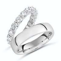 juego de anillos de boda de plata 925 con circonitas
