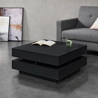 mesa de centro marsta aglomerado 75 x 75 x 355 cm - negro encasa