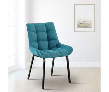 Silla de comedor saranda tela turquesa 57x58x84 cm