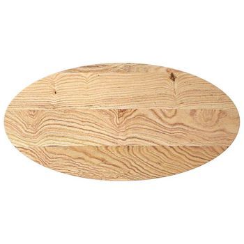 Tablero De Mesa | Tablero Escritorio Ovalado Madera Maciza De Roble 100x50x4 Cm
