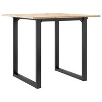 mesa de comedor marco o madera maciza pino y acero 80x80x75 cm vidaxl