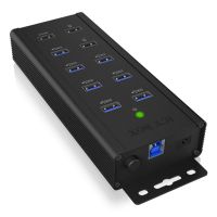 hub icybox 10 puertos 5 gbps modelo ib-hub1703-qc3 aluminio carga rapida