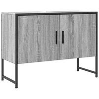 armario lavabo bano madera ingenieria gris sonoma 80x33x60 cm vidaxl