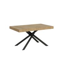 mesa extensible 80x140224 cm efecto madera roble natural