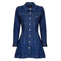 tommy jeans vestido denim pleated trucker dress para mujer