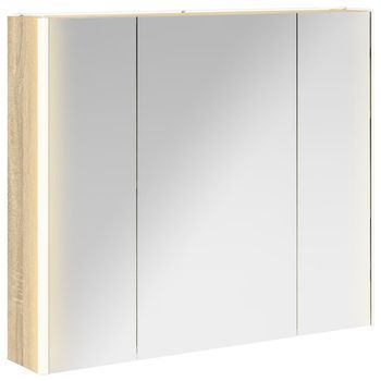 Armario Con Espejo De Baño Roble Sonoma 83,5 X 15,5 X 70 Cm Vidaxl