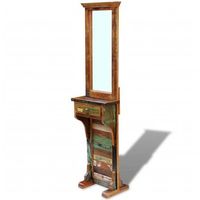 espejo de recibidor de madera maciza reciclada 47x23x180 cm vidaxl