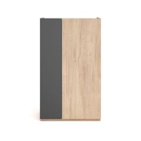 zapatero de melamina roble claro puerta grafito 122x70x35 cm