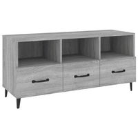 mueble de tv madera contrachapada gris sonoma 102x35x50 cm vidaxl