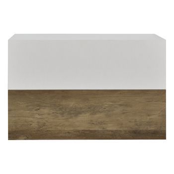 [en.casa] Set De 2 Mesitas De Noche De Pared Con Cajón - Apariencia De Madera/blanco Mate - 46x30x15cm