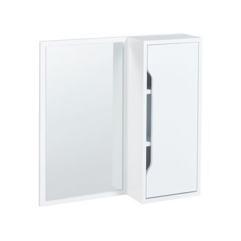 Armario De Pared Para Baño Con Espejo 60 X 60 Cm Mdp Almacenaje Estilo Escandinavo Blanco Palmas