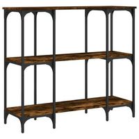 mesa consola madera de ingenieria roble ahumado 102x35x90 cm vidaxl