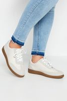 deportivas blancas retro con suela de goma en ancho especial