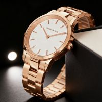 reloj de mujer de oro rosa acero inoxidable movimiento japones reloj de cuarzo de 33mm reloj de moda informal para parejas relojes de joyeria reloj para mujer