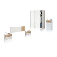 dormitorio compuesto por 5 piezas nitza 5c plus v1 blanco artik blanco mate - natur 150 x 200 x 60 cm