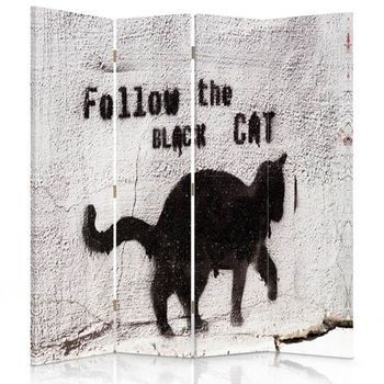 Biombo Cat Graffiti - Separador De Ambientes Cm. 145x180 (4 Paneles)