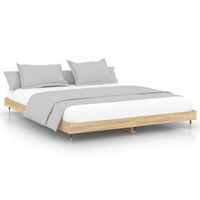 cama matrimonial  cama para adultos  estructura de cama madera contrachapada roble sonoma 200x200 cm