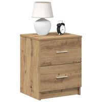 mesita de noche - mueble para dormitorio - madera de ingenieria - roble artesanal 40x36x50cm