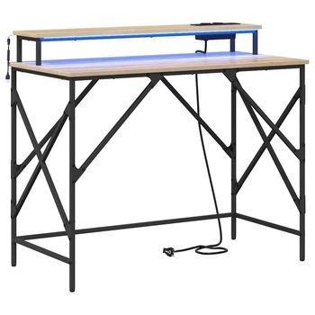 Escritorio Roble Sonoma 100 X 50 X 86,5 Cm Madera De Ingeniería Vidaxl