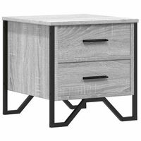 mesita de noche  mesilla de noche madera de ingenieria gris sonoma 40x41x40 cm