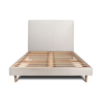 Cama 160x200 Cm Con Cabecero Tapizado - Tejido Rizado