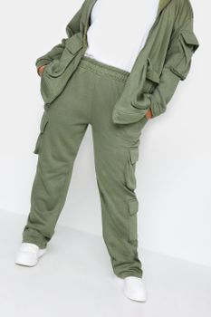 Yours Joggers Caqui Doble Bolsillo Cargo, Mujer Curvy Y Tallas Grandes, Yours