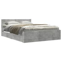 cama de matrimonio  cama de adulto  cama con cabecero madera de ingenieria gris hormigon 120x200 cm