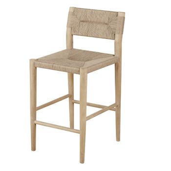 Taburete de bar en madera de mango y cuerda de sisal 65 cm