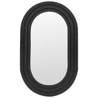 espejo decorativo de pared estilo moderno colgante decoracion metal 43 x 69 cm negro massilly
