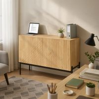 armario de almacenamiento de oficina de madera con puertas