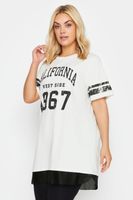 yours camiseta blanca varsity california  mujer curvy y tallas grandes yours