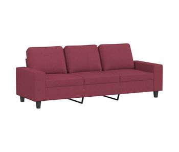 Vidaxl sofá de 3 plazas de tela rojo tinto 180 cm
