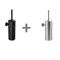2pcs cepillo inodoro wc suspendido negrocepillado con soporte de cepillo escoba inodoro acero inox cepillo inodoro con soporte cepillo antibacteriano
