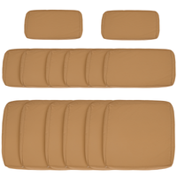 outsunny lote de 14 fundas de repuesto para cojines de jardinsala de estar - 6 cojines 8 fundas para respaldo color marron poliester con cremalleras repelentes al agua