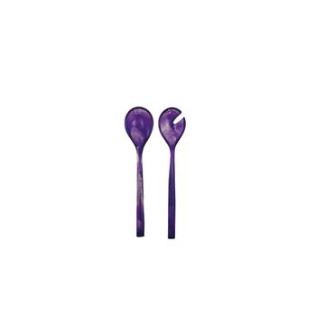 Cubiertos para ensalada de resina violeta