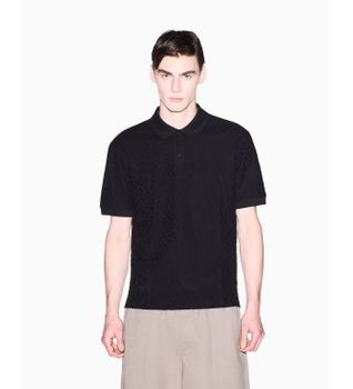 A|X Armani Exchange para hombre. XM002346AF10337UC001 Polo Diseño negro (L), Casual, Algodón, Manga corta