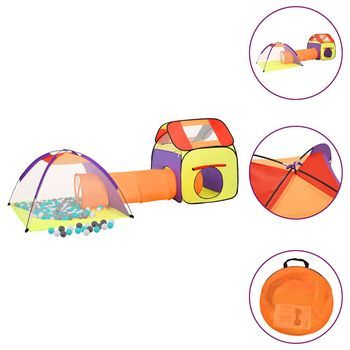 Tienda De Juego De Niños Con 250 Bolas Multicolor 338x123x111cm Vidaxl