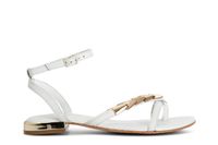 sandalias chanclas de piel con accesorio white