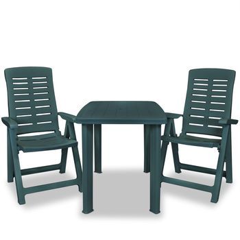 Set De Mesa Y Sillas Bistró De Jardín 3 Uds | Set De Muebles De Jardín Plástico Verde