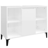 armario de lavabo madera contrachapada blanco brillo 80x33x60cm vidaxl