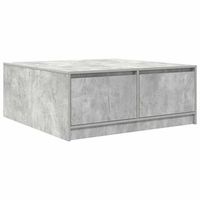 mesa de cafe - mesa de centro con cajones gris hormigon 100x100x40 cm